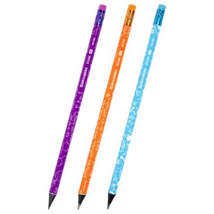 Карандаш чернографитный BRAUBERG "EXAM", 1 шт., HB, с ластиком, корпус ассорти, 181753 Карандаш чернографитный BRAUBERG "EXAM", 1 шт., HB, с ластиком, корпус ассорти, 181753