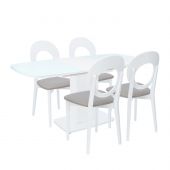 Набор мебели для кухни Leset Денвер 1Р + Хьюстон Белый лак, стекло Белое