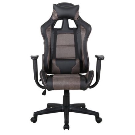 Кресло компьютерное BRABIX "GT Racer GM-100", две подушки, ткань, экокожа, черное/коричневое, 531819 Кресло компьютерное BRABIX "GT Racer GM-100", две подушки, ткань, экокожа, черное/коричневое, 531819