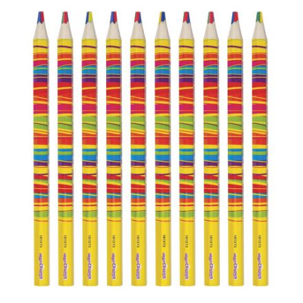 Карандаш с многоцветным грифелем ЮНЛАНДИЯ MAGIC, 1 шт., туба, шестигранный, утолщенный грифель 5 мм, натуральное дерево, 181373