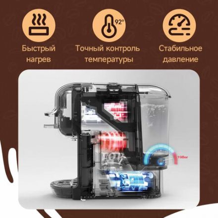 Кофемашина капсульная 5 в 1 NES/DG/чалды/молотый/K-Cup HIBREW H2B, 1450 Вт, объем 0,6 л, белая, 37194, AC-514K White Кофемашина капсульная 5 в 1 NES/DG/чалды/молотый/K-Cup HIBREW H2B, 1450 Вт, объем 0,6 л, белая, 37194, AC-514K White