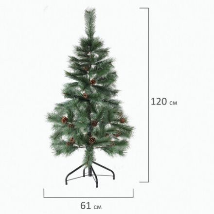 Ель новогодняя искусственная "Velvet Pinewood" 120 см, с инеем и шишками, ПВХ, ЗОЛОТАЯ СКАЗКА, 591702 Ель новогодняя искусственная "Velvet Pinewood" 120 см, с инеем и шишками, ПВХ, ЗОЛОТАЯ СКАЗКА, 591702