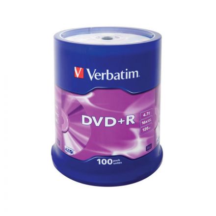 Диск DVD+R Verbatim 4,7 GB 16x (100 штук в упаковке)