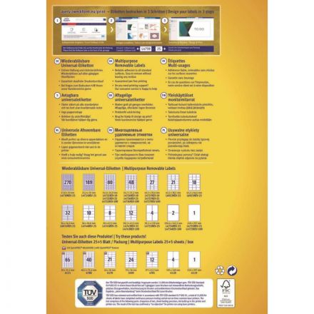 Этикетки самоклеящиеся L4735REV-25Удаляемые,210х297мм,IJ+L+K+CL,25шт/уп Этикетки самоклеящиеся L4735REV-25Удаляемые,210х297мм,IJ+L+K+CL,25шт/уп