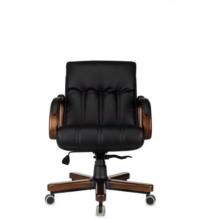 Кресло VB_ Бюрократ T-9932W-LOW-Eco черн. экокожа низ.спин крест.мет/дерево Кресло VB_ Бюрократ T-9932W-LOW-Eco черн. экокожа низ.спин крест.мет/дерево