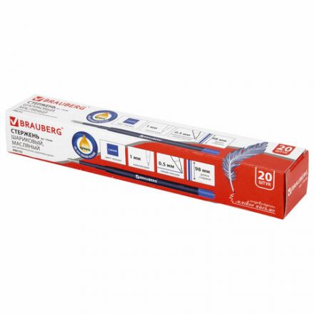 Стержень шариковый масляный BRAUBERG, СИНИЙ, тип PARKER, 98 мм, пластиковый корпус, линия письма 0,5 мм, 170348 Стержень шариковый масляный BRAUBERG, СИНИЙ, тип PARKER, 98 мм, пластиковый корпус, линия письма 0,5 мм, 170348