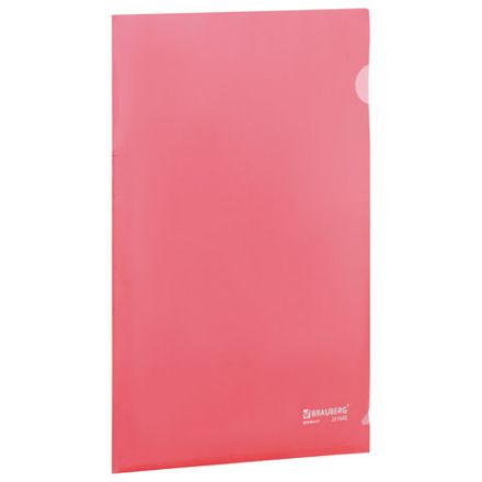 Папка-уголок жесткая BRAUBERG, красная, 0,15 мм, 221640 Папка-уголок жесткая BRAUBERG, красная, 0,15 мм, 221640
