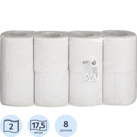 Бумага туалетная JOY ECO 2сл вторич. втул 17,5м 140л 8рул/уп