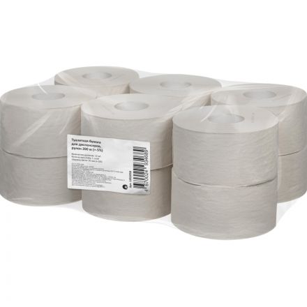 Бумага туалетная д/дисп 1слвтор200м12рул/уп Бумага туалетная д/дисп 1слвтор200м12рул/уп