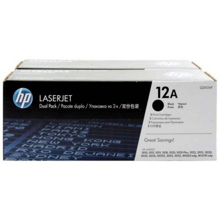 Картридж лазерный HP 12A Q2612AF черный оригинальный (двойная упаковка) Картридж лазерный HP 12A Q2612AF черный оригинальный (двойная упаковка)