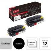 Картридж лазерный Комус 80X CF280XF чер. пов.емк.для HP LJ (2шт/уп)