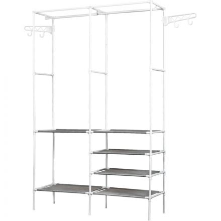 Вешалка LS_гардеробная двойная напольная Helex Home W-24, белая