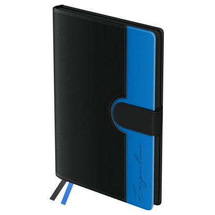 Ежедневник недатированный, А5, 136л., твердый переплет, кожзам, BG "Glace. Blue", синий, цветной срез, магнитный клапан Ежедневник недатированный, А5, 136л., твердый переплет, кожзам, BG "Glace. Blue", синий, цветной срез, магнитный клапан
