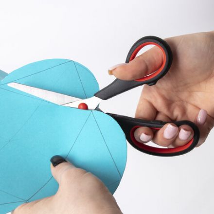 Ножницы STAFF EVERYDAY, 195 мм, бюджет, резиновые вставки, черно-красные, ПВХ чехол, 237499 Ножницы STAFF EVERYDAY, 195 мм, бюджет, резиновые вставки, черно-красные, ПВХ чехол, 237499