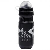 Бутылка для воды велосипедная 650мл Мастер К.,с креплением,черная,7611090