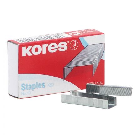 Скобы для степлера №10 Kores никелированные (1000 штук в упаковке)