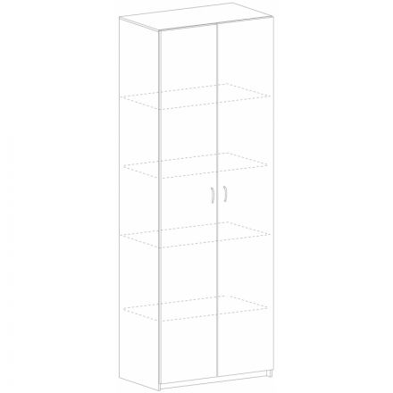 Шкаф закрытый СП-Бюджет 2554 (дуб шамони светлый/серый, 716х294х1810 мм)