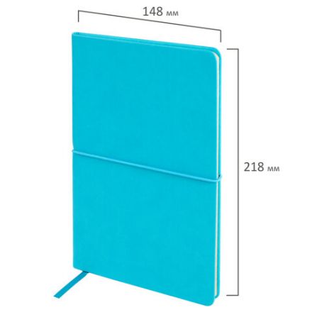 Блокнот А5 (148x218 мм), BRAUBERG "Metropolis X", под кожу, 80 л., резинка, клетка, бирюзовый, 111035 Блокнот А5 (148x218 мм), BRAUBERG "Metropolis X", под кожу, 80 л., резинка, клетка, бирюзовый, 111035