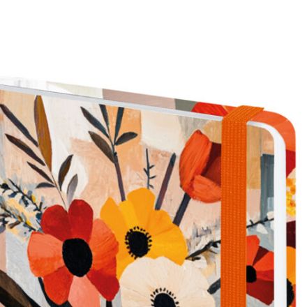 Ежедневник датированный 2026 с резинкой 145х203 мм, А5, BRAUBERG, твердый, "Букет", 117339