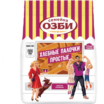Снеки Хлебные палочки Семейка ОЗБИ простые 150 г, 919