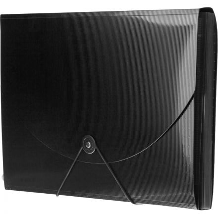 Портфель-картотека Комус на резинке 12 отд. А4, черный Портфель-картотека Комус на резинке 12 отд. А4, черный