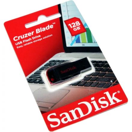 Флеш-память SanDisk Cruzer Blade, 128Gb, USB 2.0, ч/крас, SDCZ50-128G-B35 Флеш-память SanDisk Cruzer Blade, 128Gb, USB 2.0, ч/крас, SDCZ50-128G-B35