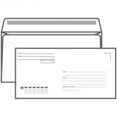 Конверт E65, Ряжская печатная фабрика, 110*220мм, с подсказом, б/окна, кл. край Конверт E65, Ряжская печатная фабрика, 110*220мм, с подсказом, б/окна, кл. край