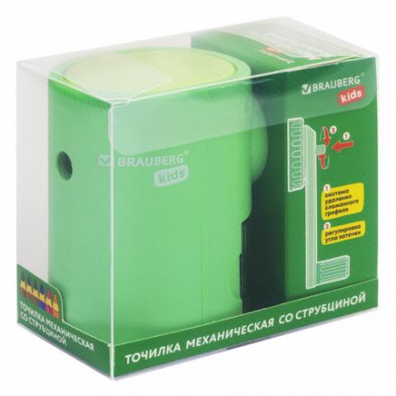 Точилка механическая BRAUBERG KIDS, для простых и цветных карандашей, корпус мятный, крепление к столу, 272003 Точилка механическая BRAUBERG KIDS, для простых и цветных карандашей, корпус мятный, крепление к столу, 272003
