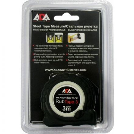 Рулетка ADA RubTape 3 3м x 16мм с фиксатором Рулетка ADA RubTape 3 3м x 16мм с фиксатором