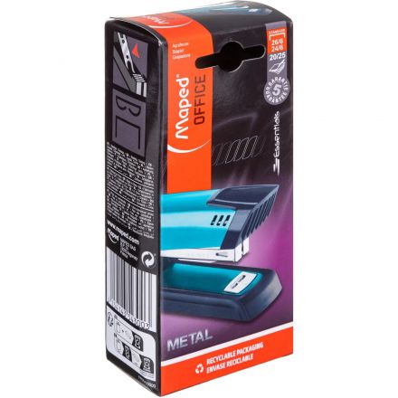 Степлер ESSENTIALS METAL DECO метал,20/25л,скобы24/26/6,бирюз,в кор. 354300