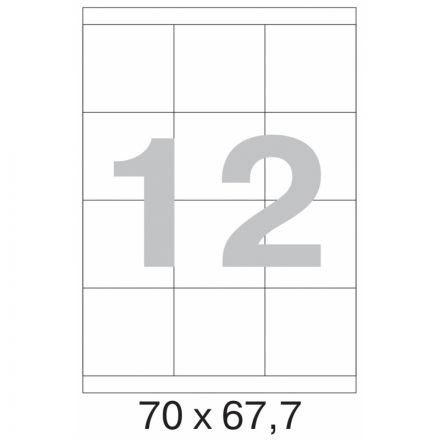 Этикетки самоклеящиеся ProMega label basic 70x67.7 мм A4 12 штук на листе белые (100 листов в упаковке)