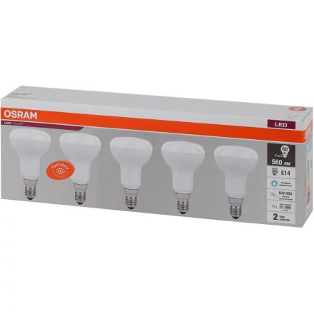 Лампа светодиодная OSRAM LVR60 7SW/865 230V E14 (5 шт/уп)