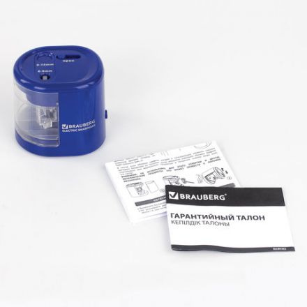 Точилка электрическая BRAUBERG "STANDARD", 2 отверстия для карандашей (включая утолщенные), питание от 4 батареек АА, 228423 Точилка электрическая BRAUBERG "STANDARD", 2 отверстия для карандашей (включая утолщенные), питание от 4 батареек АА, 228423