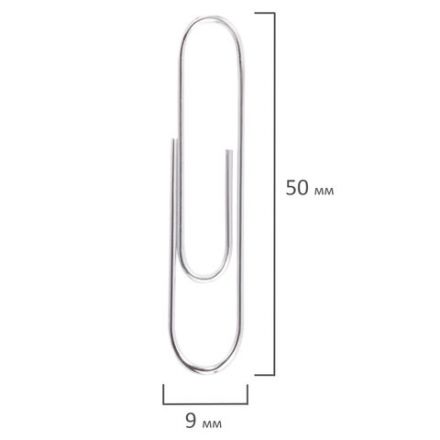 Скрепки большие EXTRA BRAUBERG 50 мм никелированные 50 штук, 271314 Скрепки большие EXTRA BRAUBERG 50 мм никелированные 50 штук, 271314