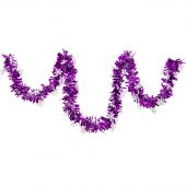 Мишура со снежинками диаметр 9 см, 2 м сиреневый