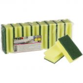 Губки для мытья посуды Т125 д/сложных загрязнений 130х70х45 желтые 8шт/уп