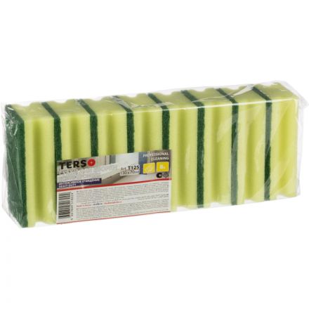 Губки для мытья посуды Т125 д/сложных загрязнений 130х70х45 желтые 8шт/уп