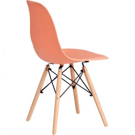 Стул CINDY (EAMES) (mod. 1801), дерево бук/мет/сид пласт, Оранжевый, 4шт/уп