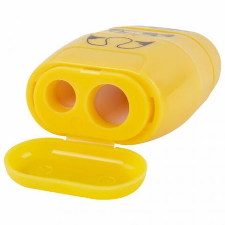 Точилка с ластиком 2 в 1 BRAUBERG KIDS "Зверушки", 2 отверстия, дизайн ассорти, 271989