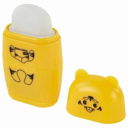 Точилка с ластиком 2 в 1 BRAUBERG KIDS "Зверушки", 2 отверстия, дизайн ассорти, 271989
