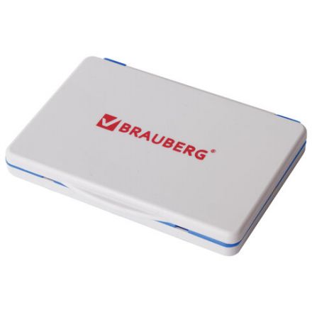 Штемпельная подушка BRAUBERG, 100х80 мм (рабочая поверхность 90х50 мм), синяя краска, 236867 Штемпельная подушка BRAUBERG, 100х80 мм (рабочая поверхность 90х50 мм), синяя краска, 236867