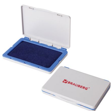 Штемпельная подушка BRAUBERG, 100х80 мм (рабочая поверхность 90х50 мм), синяя краска, 236867 Штемпельная подушка BRAUBERG, 100х80 мм (рабочая поверхность 90х50 мм), синяя краска, 236867