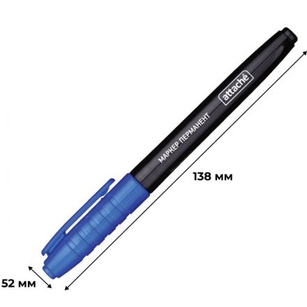 Маркер перманентный Attache синий (толщина линии 1.5-3 мм)