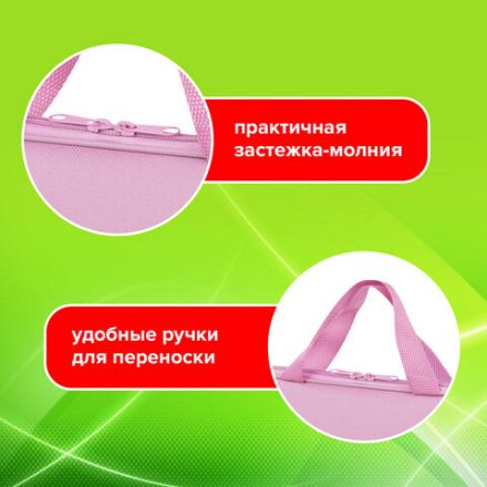 Папка на молнии с ручками STAFF EVERYDAY А4, полиэстер, нежно-розовый, 272184 Папка на молнии с ручками STAFF EVERYDAY А4, полиэстер, нежно-розовый, 272184
