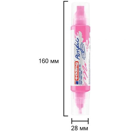 Маркер акриловый двусторонний 3D Edding 5400/069.Флюоресц розовый/Neonpink