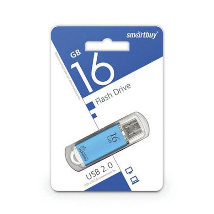 Флеш-диск 16 GB, SMARTBUY V-Cut, USB 2.0, металлический корпус, синий, SB16GBVC-B Флеш-диск 16 GB, SMARTBUY V-Cut, USB 2.0, металлический корпус, синий, SB16GBVC-B