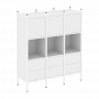 Loft Прямой стеллаж наборный VR.L-08 Белый бриллиант/Белый металл 1278*446*1458