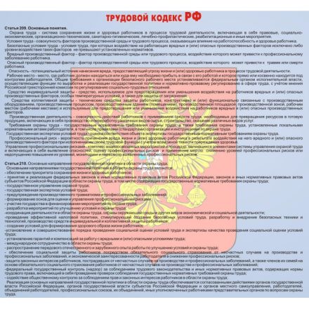 Информационный стенд-плакат Охрана труда 920х800 мм