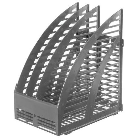 Лоток вертикальный для бумаг STAFF, 245х165х285 мм, 3 отделения, сетчатый, сборный, серый, 237294 Лоток вертикальный для бумаг STAFF, 245х165х285 мм, 3 отделения, сетчатый, сборный, серый, 237294