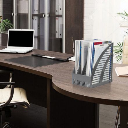 Лоток вертикальный для бумаг STAFF, 245х165х285 мм, 3 отделения, сетчатый, сборный, серый, 237294 Лоток вертикальный для бумаг STAFF, 245х165х285 мм, 3 отделения, сетчатый, сборный, серый, 237294